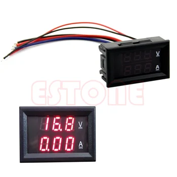 10A za Dc 100V Voltmeter Ampermeter Rdeča LED Panel Amp Dvojni Digitalni Volt Meter Gaug