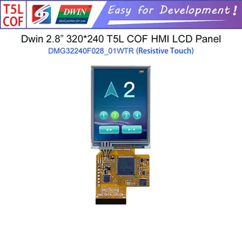 Dwin T5L HMI Inteligentni Zaslon, DMG32240F028_01W 2.8 320 X 240 COF UART LCD Modul Zaslon Ohmska, občutljiv na Dotik