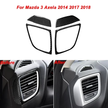 Avto Dashboad Levo Desno Zraka Vent Vtičnico Nalepke Plošča Trim notranjo Opremo iz Ogljikovih Vlaken Nalepke za Mazda 3 Axela 2014 2017 2018
