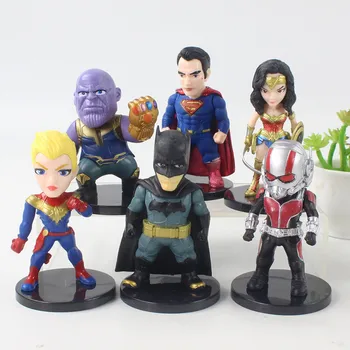 6Pcs/Nastavite 9-10 cm Film Avengers Superheroj Mravlja Človek Thanos Akcijska Figura, Pvc Zbirka Model Igrača