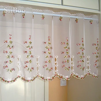 Korejski pastorala slog vezenino čipke pol-zavese bay window til zavese cortinas rideaux tende SP3173 Brezplačna dostava