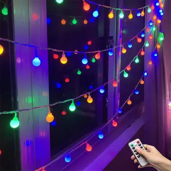 6m USB/Baterije Daljinski LED Žogo Svetlobe Niz Vila Festoon Garland Lučka za Božič Prostem svate Doma Soba Dekoracijo