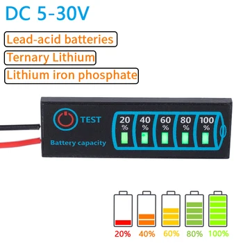 1S-8S 18650 Li-ion Lipo Litij-5-30V svinčevih Baterij Indikator Nivoja Tester LCD-Zaslon Meter Modul Zmogljivosti Napetost Meter