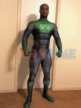 Spandex Zelena Luč Cosplay Kostum Moških Fantje Superhero Suit John Stewart Jumpsuit Zentai Bodysuit Odrasli/Otroci