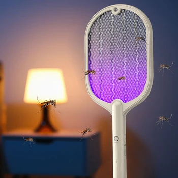 Zložljiv Električni Komar Swatter Za Ponovno Polnjenje Novih Dva V Enem Gospodinjstvu Varnost Super Komar Ubijanje Lučka Za Litijevo Baterijo