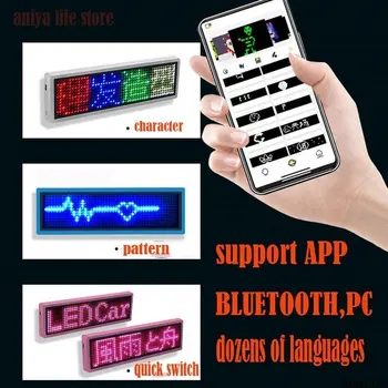 Bluetooth LED Ime Značko APP Nadzor DIY Programabilni Pomikanjem Message Board Mini LED Zaslon HD Besedilo Mest Vzorec Zaslon