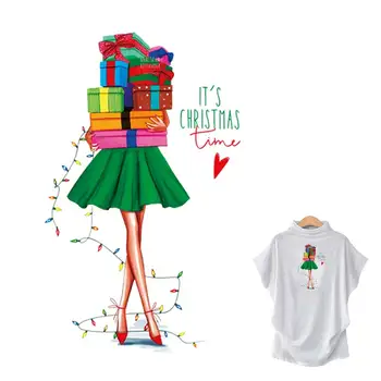 Nalepke Za Nalikanje Božični Čas Prenos Toplote Nov Modni Diy T-Shirt Kavbojke Dekoracijo Stroj Nalepke Na Oblačilih Železa Darilo