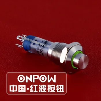 ONPOW 10 mm SPDT Kratkotrajno 1NO1NC Mini Obroč LED Visoko krog iz Nerjavečega Jekla Pushbutton Stikalo (GQ10-K-11E/S)