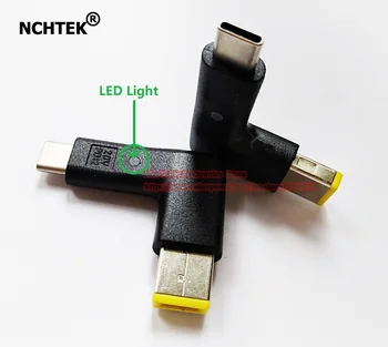 NCHTEK 20V USB Tip C Moški na Pravokotnik, Kvadrat Moški Prilagodilnik Pretvornika PD Emulator Sproži z LED Luči / 2PCS