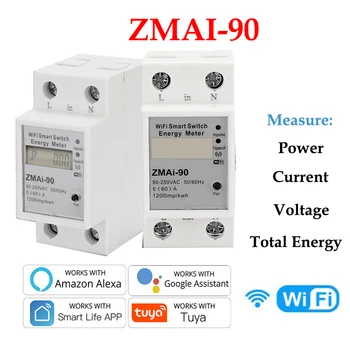 ZMAI 90 Wifi Smart Stikalo Energy Meter Model ZMAI-90 Voltmeter Wattmeter Moči Meter Tuya Smart Življenje APP Delo Z Alexa Google