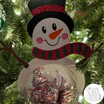 Snežak Rezanje Navojnih za Božično Drevo Ornament Neodvisno Sladkarije imetnik Matel Rezanje Navojnih za Božični Album, zaradi Česar