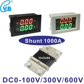 DC1000A Voltmeter Ampermeter LED Digitalni Napetosti tok Dvojno Meter Vključuje Vzporedni 1000A 75mV Volt DC Amp Plošči Merilnik Napetosti Tester