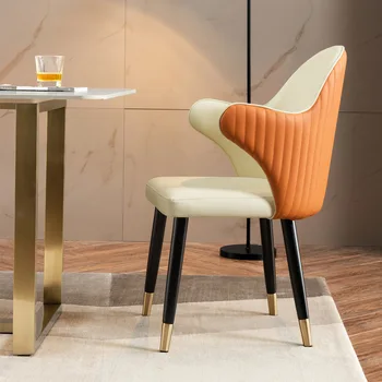 Sodobno minimalistično stoli jedilnico, doma Nordijska luksuzni naslonjalo stola, italijanska restavracija kreativnih usnjeni stoli