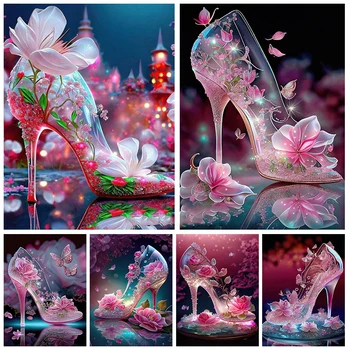2023 Novih Visokih Petah Cvetje DIY Diamond Slikarstvo Navzkrižno Šiv Kompleti Diamond Vezenje, Mozaik, Art Nosorogovo Slike A346