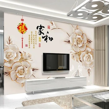 Beibehang 3d ozadja HD jade rezbarije olajšave hišo in bogati dnevna soba, spalnica TV sliko za ozadje za stene, 3 d