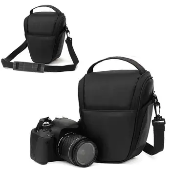 Najlon Trikotnik Črna Kamera Torba, Nahrbtnik Ramenski Trak Ohišje za SLR Canon Nikon SLR Sony DSLR