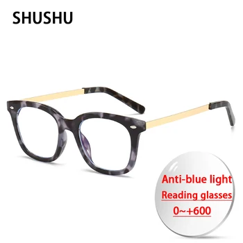 B197 Moda Prevelik Pomlad Templjev Ženske Obravnavi Očala Anti-Blu-Ray Očala Retro Moški Optični Okvir Presbyopia +100 +200