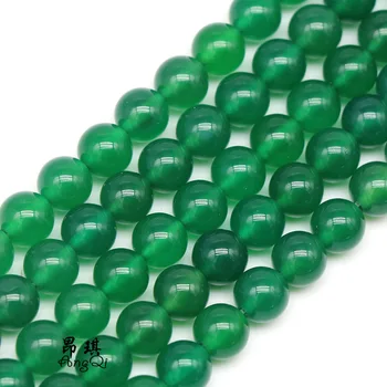 AA SVOBODEN KROGLICE zeleno agate krog 2/4/6/8/10/12 mm Debelo za DIY nakit ogrlica 36 cm