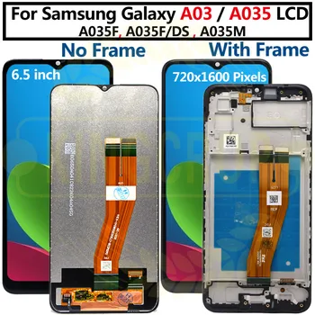 Za Samsung Galaxy A03 LCD zaslon Za samsung A035F LCD Z Okvirjem Zaslon, Zaslon na Dotik, Računalnike Skupščine A035F/DS A035M A035F