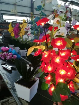 Brezplačna Dostava LED Cvet Mini Rose Cvet Veje svetlobe, 20' z 60Led Plus zelene listnate dekoracijo Doma Stranka Poroko Božič