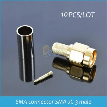 SMA moški Konektor adapter SMA moški Vtič crimp SMA moški priključek, vtič za RG58 LMR195 RG400 RG142 RF SMA priključek 10pcs