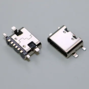 100 kozarcev 6 Pin Micro USB Tip C 3.1 Ženski SMT Vtičnice Priključek Umestitev SMD Za PCB Design DIY Visoko Trenutno Polnjenje Vrata Jack