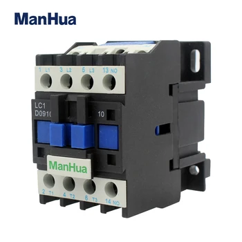 ManHua AC Kontaktor LC1-D09 9A 220V 50/60Hz Električni 3 Poljaki Kontaktorji 3P+NI Din Rail Montirani