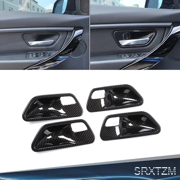 BMW Serije 3 F30 4 Serije F32 2014-2018 4pcs Avto-Styling ABS Ogljikovih Vlaken Nalepke Vrat Ročaj Skledo Gumbi Plošča Okvir