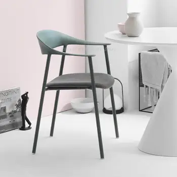 Jedilni stol Nordijska sodobne preprost železa armrest naslonjalo dom stol, kavarna mleko, čaj shop pogajanja stol kombinacija