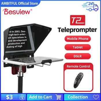 Bestview T2 Velik Zaslon za Hitrejše Strokovni Razgovor Teleprompter Anchorman Gostiteljice za DSLR Za iPad Pametni video hitrejše