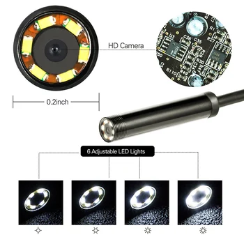 USB Tip-c Endoskop Fotoaparat IP67 Nepremočljiva 5,5 mm 7mm 3IN1 za Android Mobilne naprave PC USB LED Nastavljiva