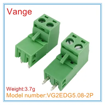 5pcs/veliko pulggable terminal blok VG2EDG5.08 2Pin PA66 plastično ohišje z bakrom iglo za kabel