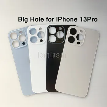 10pcs Veliko Luknjo Nazaj Stekla Za iPhone 13Pro 13Promax 13 Pro MAX Nazaj Stanovanj steklen pokrov Z Samolepilne Nalepke