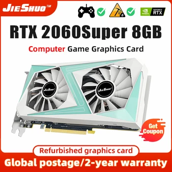 JIESHUO RTX 2060 Super 8 GB Grafična Kartica igre na Srečo GDDR6 256Bit 14000Mhz RTX2060s Rudarstvo PCI Express 16x3.0 Video Kartice za Namizje