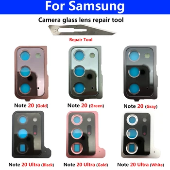 100% Prvotne Za Samsung Note 20 Ultra Popravila Stanovanj Nazaj, Kamera Zadaj Steklo Objektiv S pokrovom Frame Držalo z Nalepko