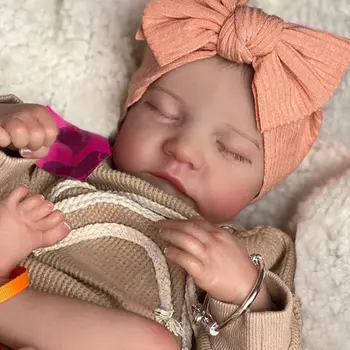 NPK 19 palca Levi Prerojeni Baby Doll Že Pobarvane Končal Spanje Novorojenčka Baby Velikost 3D Kože, Vidne Žile Zbirateljske Umetnosti Lutka