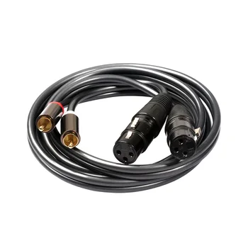 1.5 Metra 3Pin Dual Ženske / Moški XLR na RCA Kabel Težka Mikrofoni Dolžnost, 2 Xlr Ženski 2 Rca kabel