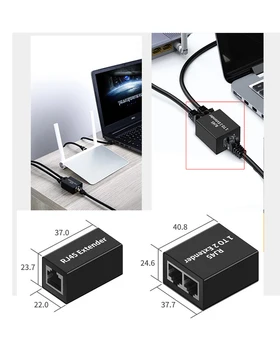 1 do 2 Način 1way LAN Ethernet Omrežja Kabel Razdelilnik Adapter RJ45 Ženski Splitter Vtičnice Priključek za Napajalnik Za Prenosnik