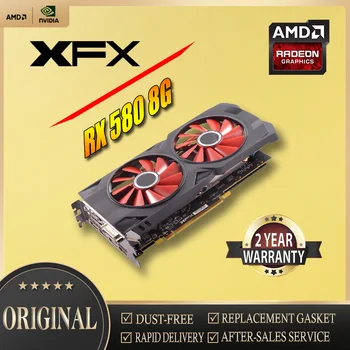 XFX AMD Radeon RX580 8G 2048SP Dvojni ventilator 14nm 256bit GDDR5 8PIN Grafiko AMD Video Desktop PC Igre Zemljevid Uporablja