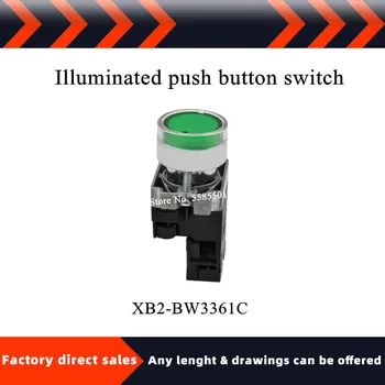 Neposredna prodajna visoke kakovosti XB2-BW3361C BW33B1C BW33M1C zelena s svetlobo gumb preklopi 24V 220V