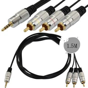 3,5 mm 1 do 3 avdio kabel 3,5 mm TRRS, da 3RCA zvočniški kabel Računalnika/kitara avdio kabel 1,5 m
