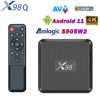X98Q Android 11 Android TV Box Amlogic S905W2 2.4 G 5G Wifi 4K HDR 10+ 3D AV1 Multimedijski Predvajalnik, Smart TVBOX Smart Set Top Box