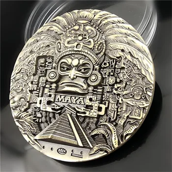 VROČE Mayan AZTEŠKI KOLEDAR Izziv Kovanec Spominek Napovedati Art Collection Darilo Spominski Kovanec Zbirk Zanimivo Darilo