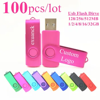 Po meri Logo 100 KOZARCEV USB Flash Disk 64GB Pen Drive 256 MB 512 MB 1 GB 2 GB 4 GB 8 GB 16 GB Pendrive Pomnilniški Ključek 32GB USB ključ Darilo