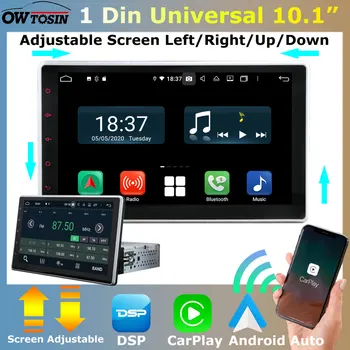 1 Din Univerzalno Nastavljiv Zaslon Univerzalni PX6 4G+64 G Avto DVD GPS Radio Android 10 CarPlay Vodja Enote, Stereo zvokom v Video Predvajalnik