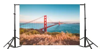 Fotografija Ozadje Golden Gate Bridge Ameriki Morje, Ocean Suho Travo V Modro Nebo Narave Potovanja