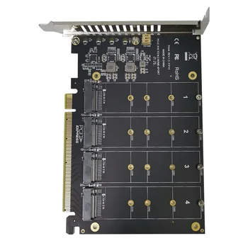 M. 2 NVME, da PCI-E X16 vmesniško Kartico Razširitev Kartice s Štirimi M. 2 M-Ključ Vmesniki za Podporo 2230/2242/2260/2280 M. 2 SSD