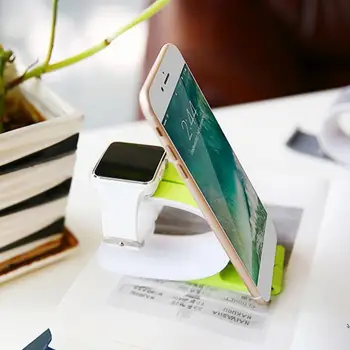 2 V 1 Silikonski Watch Telefon Desk Nosilec Nosilec za iPhone Xiaomi Huawei Samsung polnilno Postajo Dock Znanja Pametni Stojalo