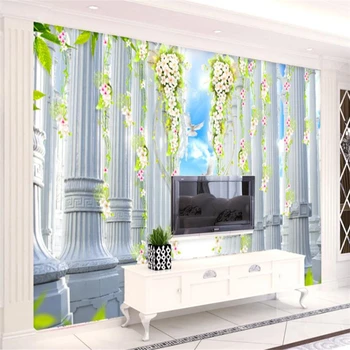 wellyu Evropski vzorec Roman visoko-kakovostni razred cvet stenske tapete po meri, velika zidana zeleno ozadje de papel parede par quarto