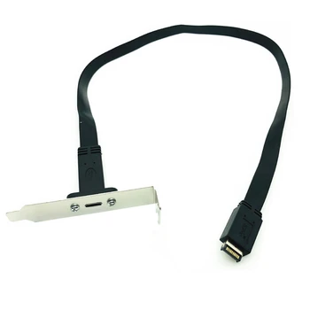 50 cm USB 3.1 Sprednji Plošči Glava Tipa E, Da USB-Tip C C Ženski Konektor Razširitev Žice Kabel +Plošča Nastavek Vijačni E Priključek